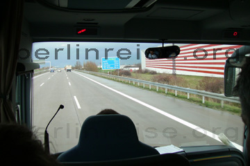 Unterwegs im Reisebus nach Berlin.